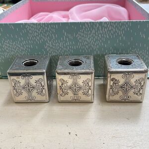 Brighton Silver Candle Holders with Intricate Designs.sold individually.